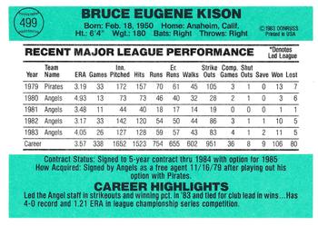 Bruce Kison  baseball card collectible - Main Image 2