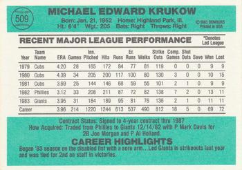 Mike Krukow  baseball card collectible - Main Image 2