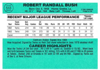 Randy Bush  baseball card collectible - Main Image 2
