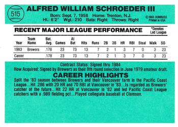 Bill Schroeder  baseball card collectible - Main Image 2