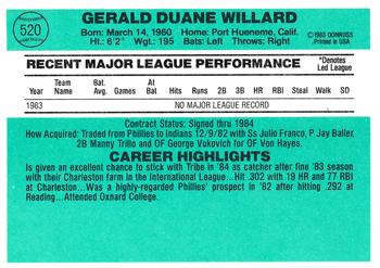 Gerry Willard  baseball card collectible - Main Image 2