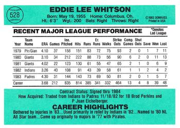 Ed Whitson  baseball card collectible - Main Image 2
