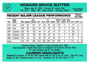 Bruce Sutter  baseball card collectible - Main Image 2