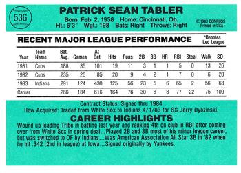 Pat Tabler  baseball card collectible - Main Image 2
