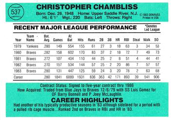 Chris Chambliss  baseball card collectible - Main Image 2
