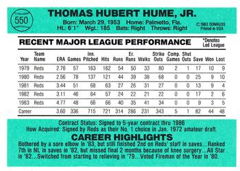 Tom Hume  baseball card collectible - Main Image 2