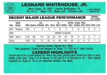 Len Whitehouse  baseball card collectible - Main Image 2