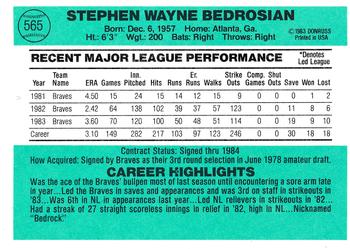 Steve Bedrosian  baseball card collectible - Main Image 2