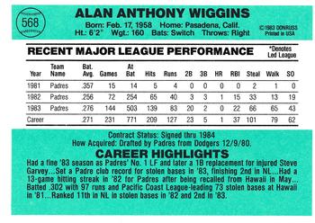 Alan Wiggins  baseball card collectible - Main Image 2