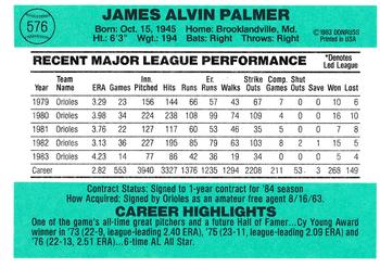 Jim Palmer  baseball card collectible - Main Image 2