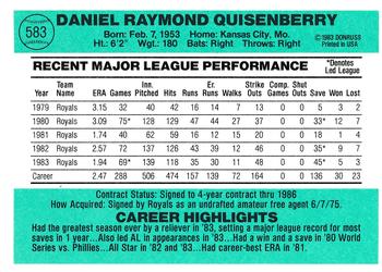 Dan Quisenberry  baseball card collectible - Main Image 2