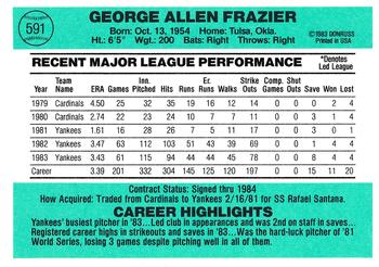 George Frazier  baseball card collectible - Main Image 2