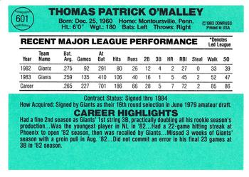 Tom O’Malley  baseball card collectible - Main Image 2