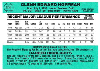 Glenn Hoffman  baseball card collectible - Main Image 2