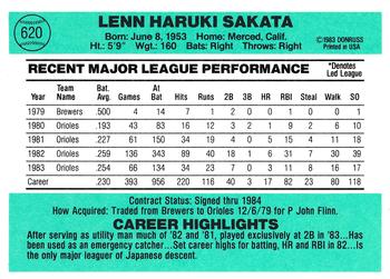 Lenn Sakata  baseball card collectible - Main Image 2