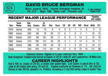 Dave Bergman  baseball card collectible - Main Image 2