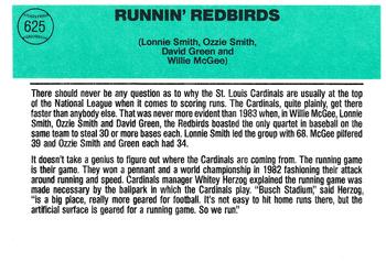 Runnin’ Reds (Lonnie Smith / Ozzie Smith / David Green / Willie McGee)  baseball card collectible - Main Image 2