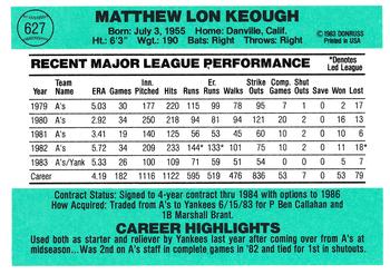 Matt Keough  baseball card collectible - Main Image 2