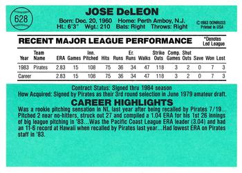 Jose DeLeon  baseball card collectible - Main Image 2