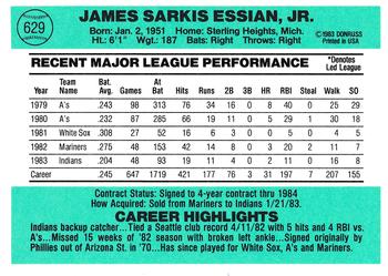 Jim Essian  baseball card collectible - Main Image 2