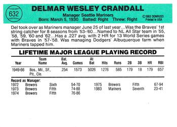 Del Crandall  baseball card collectible - Main Image 2