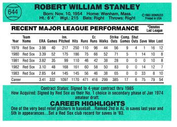 Bob Stanley  baseball card collectible - Main Image 2