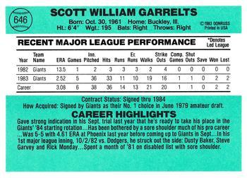 Scott Garrelts  baseball card collectible - Main Image 2
