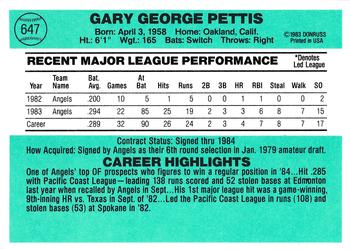 Gary Pettis  baseball card collectible - Main Image 2