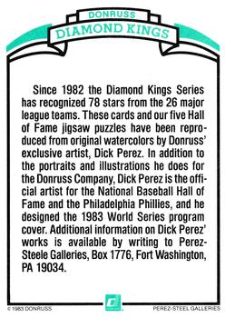 Diamond Kings Checklist: 1-26  baseball card collectible - Main Image 2
