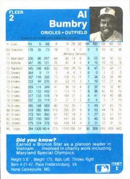 Al Bumbry  baseball card collectible - Main Image 2