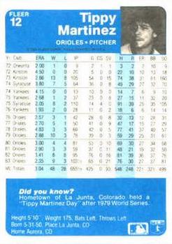 Tippy Martinez  baseball card collectible - Main Image 2