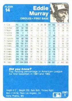 Eddie Murray  baseball card collectible - Main Image 2