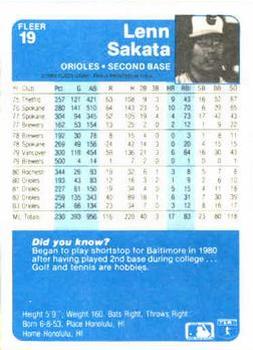 Lenn Sakata  baseball card collectible - Main Image 2