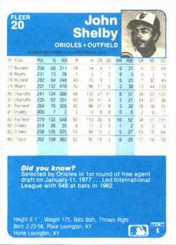 John Shelby  baseball card collectible - Main Image 2