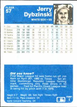 Jerry Dybzinski  baseball card collectible - Main Image 2