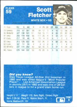 Scott Fletcher  baseball card collectible - Main Image 2