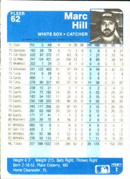 Marc Hill  baseball card collectible - Main Image 2