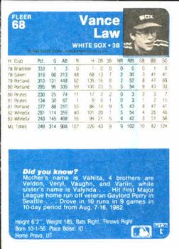 Vance Law  baseball card collectible - Main Image 2