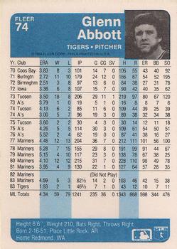 Glenn Abbott  baseball card collectible - Main Image 2