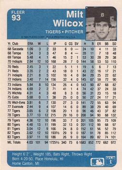 Milt Wilcox  baseball card collectible - Main Image 2