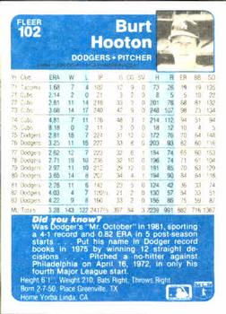 Burt Hooton  baseball card collectible - Main Image 2