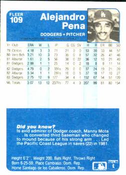 Alejandro Pena  baseball card collectible - Main Image 2
