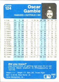 Oscar Gamble  baseball card collectible - Main Image 2