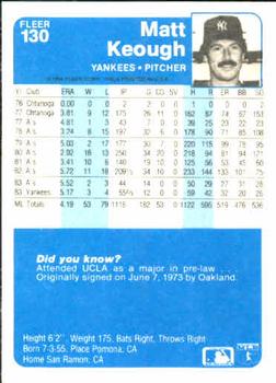 Matt Keough  baseball card collectible - Main Image 2