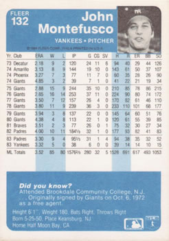 John Montefusco  baseball card collectible - Main Image 2