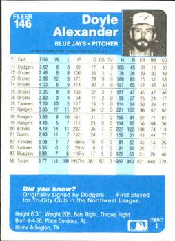 Doyle Alexander  baseball card collectible - Main Image 2