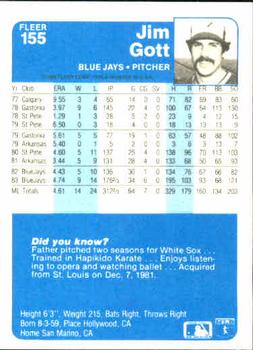 Jim Gott  baseball card collectible - Main Image 2