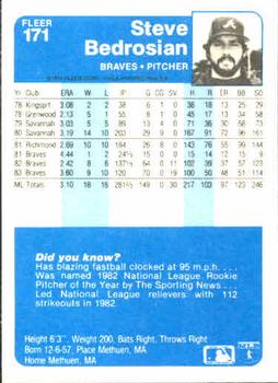 Steve Bedrosian  baseball card collectible - Main Image 2