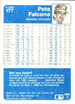 Pete Falcone  baseball card collectible - Main Image 2