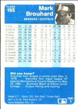 Mark Brouhard  baseball card collectible - Main Image 2